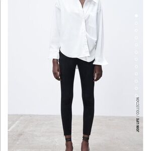 New Zara | Highrise Faux Suede Black Leggings